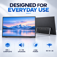 Moniteur portable 21,5 pouces FHD IPS double Type C pour le télétravail, les voyages d'affaires et le gaming