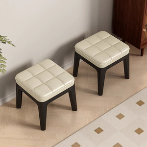 Modern Minimalist Low Stool Upholstered Stackable Plastic Home Living Room Furniture - Product Image 1