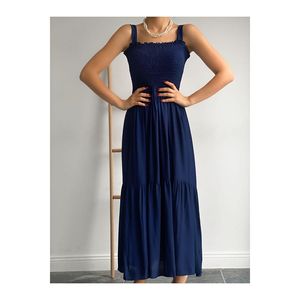 Robe à bretelles superposées noire Gipeli en tissu viscose tissé pour femme, idéale pour les soirées - Product Image 3
