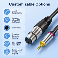 Câble audio équilibré TRS 3,5 mm vers XLR femelle, cordon d'alimentation fantôme pour carte son-microphone, longueur personnalisable