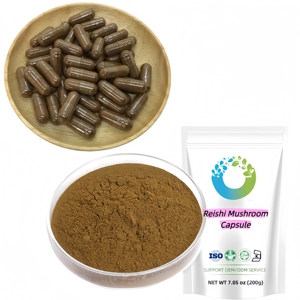 Mejor <span class=keywords><strong>precio</strong></span> Reishi Mushroom <span class=keywords><strong>Ganoderma</strong></span> Lucidum extracto en polvo 30% 40% 50% polisacárido/beta glucano cápsula tableta café - Product Image 2