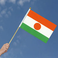 Mini drapeau à main de haute qualité en gros drapeau agitant à la main du Niger avec poteau en bois