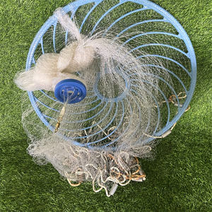 Vendita a caldo in Nylon a mano Cast di <span class=keywords><strong>dimensioni</strong></span> nette da 4 ~ 9 piedi a doppio nodo con <span class=keywords><strong>rete</strong></span> da tasca inferiore per la pesca in vendita - Product Image 3