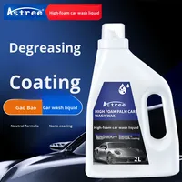 Champú Concentrado para Lavado de Autos Astree con Espuma Alta, pH Neutro, Espuma de Nieve, Desengrasante, Cera con Nano Recubrimiento, 2L, Jabón de Limpieza para Autos OEM