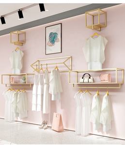 Perchero de Pared Económico para Ahorrar Espacio, Perchero Dorado para Exhibición de <span class=keywords><strong>Ropa</strong></span>, Mueble para <span class=keywords><strong>Tienda</strong></span> de <span class=keywords><strong>Ropa</strong></span> - Product Image 3