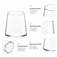 Tasses en verre borosilicate transparent de style japonais 9oz 12oz pour café glacé, eau, boissons froides, jus, lait – Idéales pour les fêtes