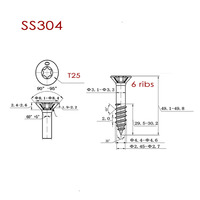 Acier inoxydable 304 316 Vis tournevis Torx de sécurité Tête fraisée Tête de bouton Tête plate Goupille centrale Taille métrique M6 M8 M10 M12