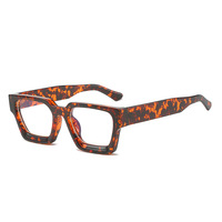 Lunettes à monture carrée et épaisse, verres ins à la mode européenne et américaine, rétro tendance, anti-lumière bleue, miroir plat, 2023