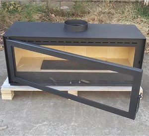 <span class=keywords><strong>Insert</strong></span> de cheminée en acier et bois moderne de haute qualité et poêle à bois autonome, chauffage au bois d'intérieur - Product Image 3
