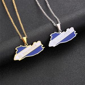 Collier pendentif tendance en acier inoxydable imperméable avec drapeaux et cartes nationales <span class=keywords><strong>du</strong></span> Salvador (Amérique <span class=keywords><strong>du</strong></span> <span class=keywords><strong>Nord</strong></span>) – Vente en gros pour femmes et hommes - Product Image 1