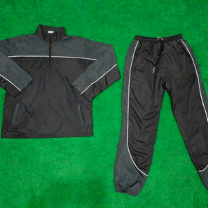 Ensemble survêtement en nylon personnalisé avec veste zippée et pantalon, léger et décontracté, coupe-vent pour homme - Product Image 1