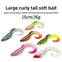 OEM Özel Tasarım Büyük Kıvırcık Kanatlı Yumuşak Yem Dev Swimbait Siyah Çukur Tuzlu Su Tatlı Su Balıkçılık Yemleri