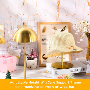 Support de Présentation Réglable en Acier Inoxydable pour Chapeaux, Présentoir Tête de Mannequin pour Vitrine, Organisateur de Chapeaux pour Magasin de Détail - Product Image 6