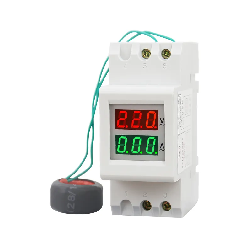 Din Rail Digital AC 0-100A Ammeter AC 80-300V 200-450V Voltmeter LED Display Volt Amp Meter Voltage Volt Current Tester