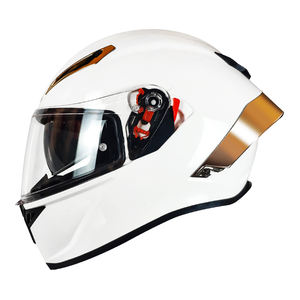 Casque de moto à spoiler électro-plaqué en gros, quatre saisons, course, double visière, casque intégral, certification DOT - Product Image 1