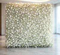 Mur floral coloré en fleurs roulées, fait main, pour décoration de mariage, événement ou fête