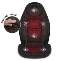 Nowcozy Coussin de Massage Dorsal Vibrant et Chauffant, Siège de Massage avec 5 Moteurs Vibrants, Tapis de Chaise Massant Chauffant