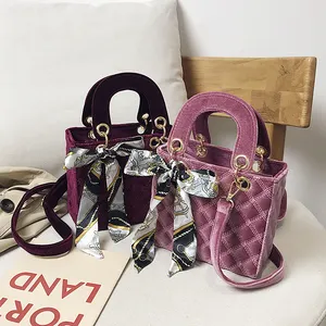Custom Design Trendy Hot Style Velvet Wallet Designer Women's Bow Ribbon Handbag