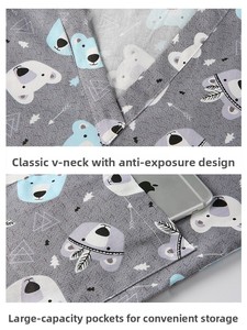 Ensemble de pantalons de travail en coton Dobby à imprimé dessin animé pour médecins, infirmières, pédiatres, dentistes, hôpitaux, uniformes de Noël et d'Halloween, ODM - Product Image 4