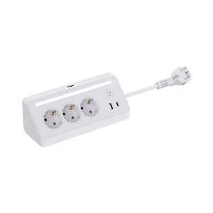 ปลั๊กพ่วงแบบมีไฟ LED 16A 3 ช่องเสียบ AC ดีไซน์ใหม่ มาตรฐาน EU พร้อมพอร์ต USB 1 ช่อง และ TYPE-C 1 ช่อง สายยาว 1.5 เมตร - Product Image 1