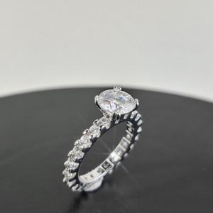 Anillo de compromiso de moissanita de 1CT, anillo de promesa de solitario de plata 925, regalo de joyería nupcial certificado GRA - Product Image 4