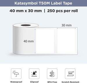 เทปฉลากความร้อนสังเคราะห์สำหรับเครื่องพิมพ์ฉลาก T50M ยึดติดแน่น ปราศจากสาร BPA สำหรับใช้ในบ้าน สำนักงาน ธุรกิจ ห้องครัว ห้องปฏิบัติการ ห้องเรียน - Product Image 2