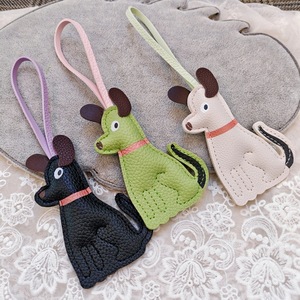 New Fashion PU Leather Cartoon Dog Keychain Cute Animal Dog Car Keychain <b>Handbag</b> Pendant Luxury Leather Designer Bag Charms Gift - Product Image 1