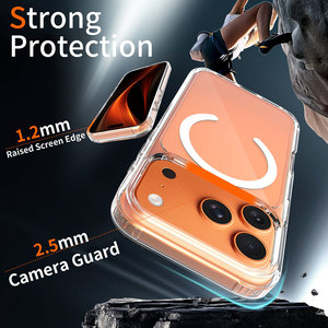 <span class=keywords><strong>Funda</strong></span> Magnética Transparente Híbrida de TPU+PC de 2.0mm de Grosor, Anti-Amarillamiento, con Logotipo Personalizado OEM ODM para <span class=keywords><strong>iPhone</strong></span> 18 17 16 15 Pro Max, Todas las Series - Product Image 4