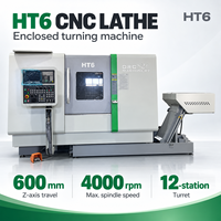 Tour CNC robuste HT6, haute précision, à banc incliné, centre de tournage CNC, diamètre de tournage 400 mm, commande FANUC