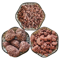 Pierre précieuse naturelle à 100 %, gris, rouge, brun, volcanique / basalte / roche de lave / pumice, surface rugueuse pour plantes, prix EXW, à vendre