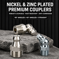Raccord de graissage Zerk à 45 degrés en acier au carbone zingué 1/8 NPT 1/4 NPT 1/8-27 NPT 1/4-18 NPT pour moyeu d'essieu de camion et de remorque