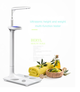 Báscula Digital Blanca para Medir <span class=keywords><strong>Peso</strong></span> <span class=keywords><strong>y</strong></span> <span class=keywords><strong>Altura</strong></span> <span class=keywords><strong>Corporal</strong></span> de 180 kg <span class=keywords><strong>con</strong></span> Pantalla Digital, Personalización OEM/ODM - Product Image 3