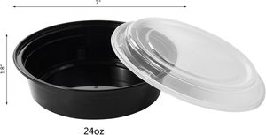 16oz 24oz 32oz Plastic Round PP Disposable Food Container <b>Microwaveable</b> <b>Bowl</b> Disposable Food Container <b>with</b> Leak Proof <b>Lid</b> - Product Image 2