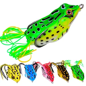 8 Colors 5/13/17.5g PVC Silicone Topwater Saltwater Pike Snakehead Floating Artificial Bionic Soft Baits Frog Lure For Fish