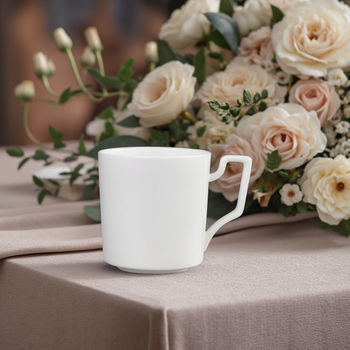 Wholesale Personalised English Bone China Mugs,400 ml White Cups for Coffee Custom Logo