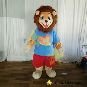 Funtoys Fantasia de pelúcia personalizada de personagem de leão de desenho animado animal cosplay mascote fantasia de carnaval Halloween para adultos