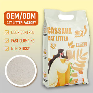 Fabrieksdirect verkoop Biologisch afbreekbare milieuvriendelijke Cassave kattenbakvulling Premium 99% stofvrij snelklonterend ongeparfumeerd zand - Product Image 1