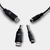 Cable de Programación USB RS422 Mini Din de 8 Pines SH-P8V, Conductor de Cobre Puro, Blindaje Trenzado de PVC para PLC Mitsubishi Serie FX3U/FX