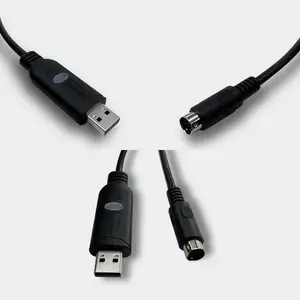 Mitsubishi PLC FX3U ve FX serisi için Mini Din 8pin programlama kablosu için SH-P8V USB RS422