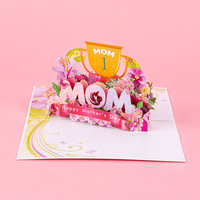 Carte pop-up 3D découpée à la forme de fleur, trophée créatif, éco-responsable, moderne, pour la fête des mères, Noël, la remise des diplômes, best-seller