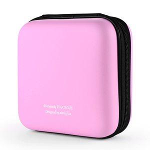 Sac carré grande capacité pour <span class=keywords><strong>CD</strong></span>, étui de rangement portable noir de haute qualité avec fermeture éclair pour <span class=keywords><strong>CD</strong></span>, DVD, album, film - Product Image 1