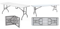 Table pliante en plastique blanc de 6 pieds en gros, cadre en métal durable, légère, imperméable, pour hôtel, salle à manger, banquet, conférence, restauration