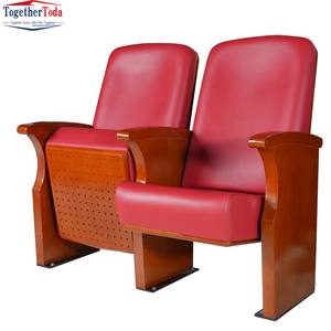 Muebles de Teatro Económicos de Cuero, Sillas de Teatro Clásicas, Sillón de Auditorio para Actuaciones y Salas de Reuniones - Product Image 1