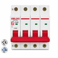 Disjoncteur miniature DELIXI CDB6i MCB 4P C40 6kA 10kA 400V Protection contre les surcharges et les courts-circuits Norme IEC En stock