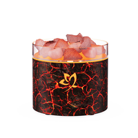 Diffuseur d'arômes à effet flamme, humidificateur à sel de cristal, diffuseur ultrasonique de brume, machine à parfum aux huiles essentielles avec lumière à 8 couleurs pour la maison