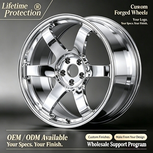 Jantes en alliage forgées sur mesure Srim, monobloc, couleur chrome noir, 6 branches, pour Rays Te37, VW Golf, Toyota <span class=keywords><strong>Aygo</strong></span>, Skoda Octavia - Product Image 1