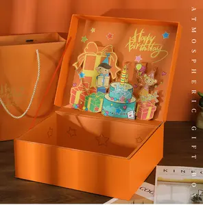 Caja de regalo grande práctica tridimensional de Navidad al por mayor Ins Wind Surprise Net Red Birthday Gift Packaging Caja vacía