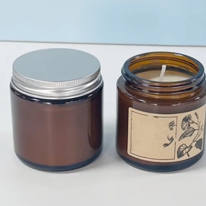 Eco-friendly 20g 30g 50g 100g Cream Cosmetic <b>Container</b> Amber Round Glass Cream Jar for Skincare - Product Image 6