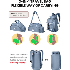 Custom Logo Waterproof Nylon High Quality 36-55L Large Capacity Professional Workout Yoga Fitness Sport Training <b>Luggage</b> Tote - Product Image 2