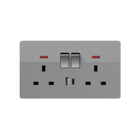 Interruptor de Panel Táctil Impermeable de Estilo Retro con Certificación CE, 220V, 1/2/3 Vías, Negro/Dorado/Blanco/Gris, con 2 Puertos USB-A y 2 Puertos USB-C